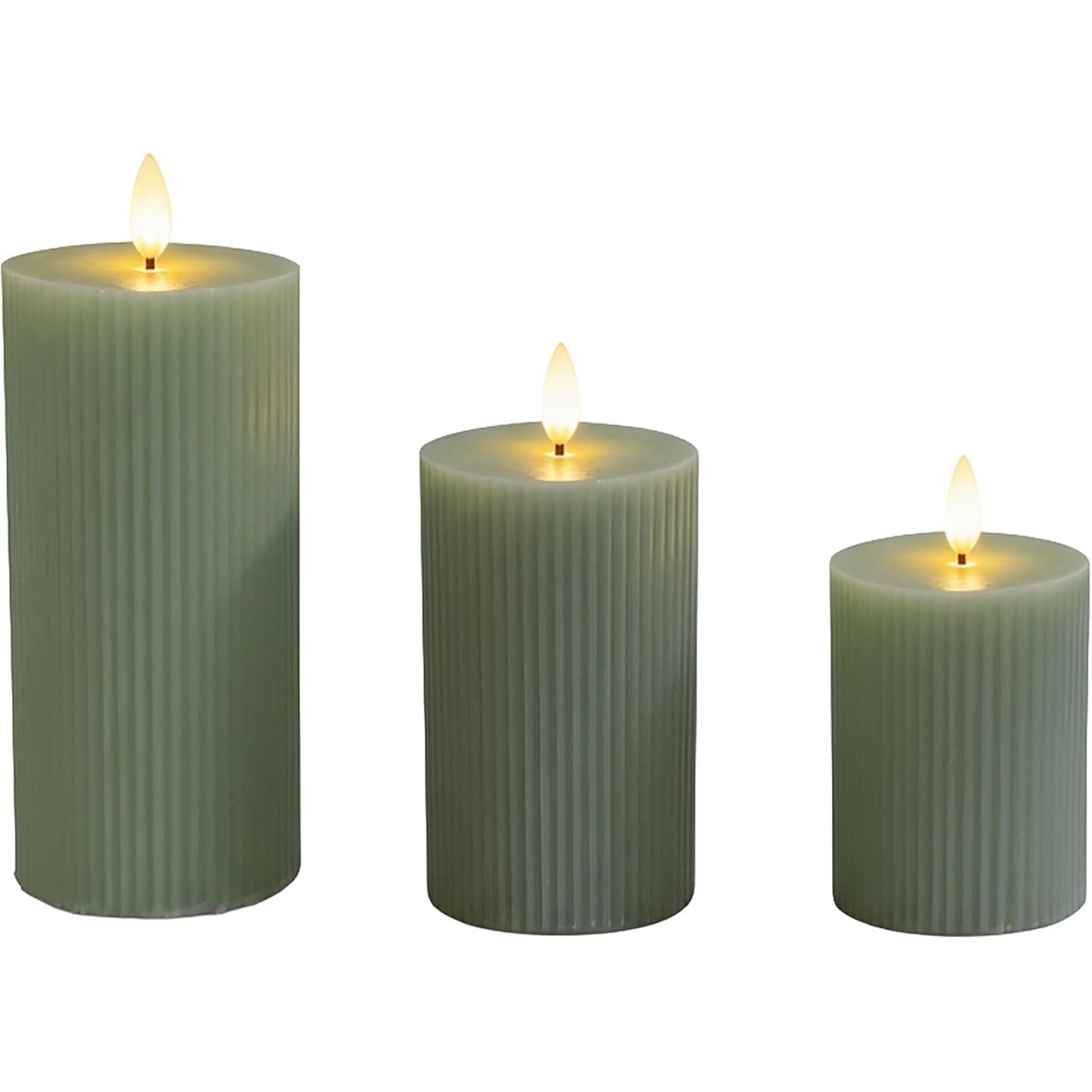247083 - RELAXDAYS | Qirinj LED | Set me 3 copë | Flaka që dridhet | Dyllë e vërtetë | Qirinj elektrikë pa flakë