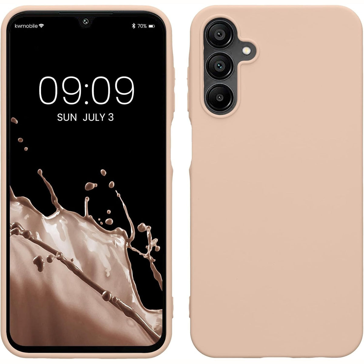 296509 - KWMOBILE Mbështjellëse për Samsung Galaxy A15 5G, TPU, karikim pa tel, mbulesë mbrojtëse ngjyrë kokosi