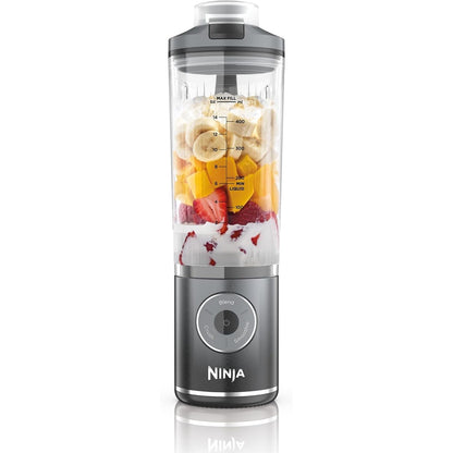 162111 - NINJA Blender Portativ Blast Max, Kapacitet 570ml, i Rikarikueshëm, Gotë Blenderi dhe Kapak Anti-Rrjedhje, 3 Funksione Përzierjeje (Smoothie, Milkshake, Fruta të Ngrira), Ngjyra Gri e Ftohtë BC251EUGY