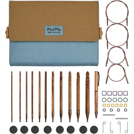 183170 - KNITPRO GINGER REGAL - Set Grepash për Thurje Afgane/Tuniziane | 11 Madhësi nga 3.5 mm deri në 12 mm
