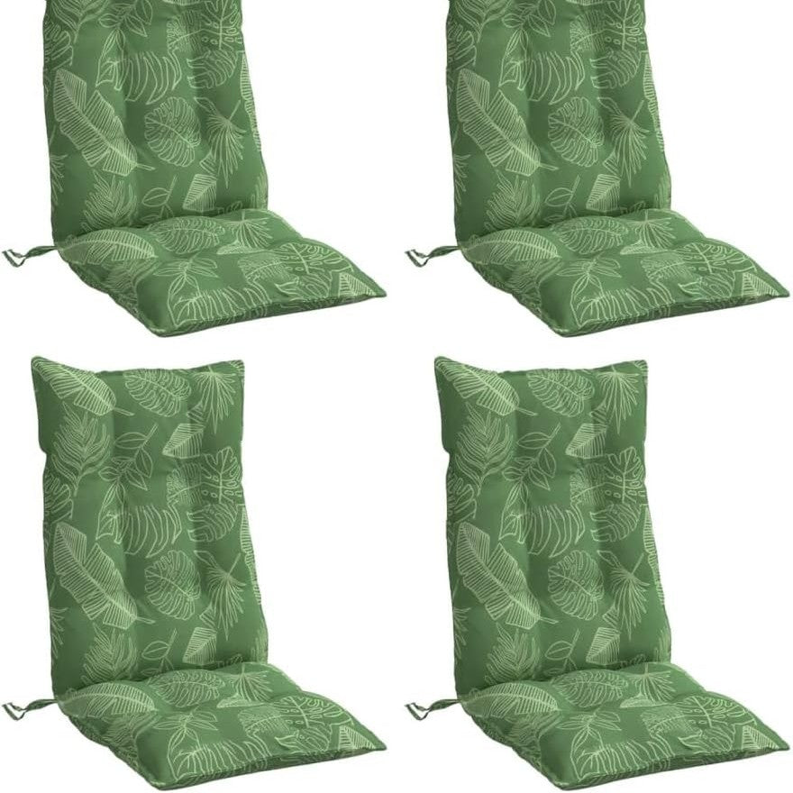 244432 - vidaXL Jastëkë për Karrige me Shpinore të Lartë – 4 Copë, Oxford Fabric me Print Gjethe