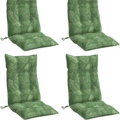 244432 - vidaXL Jastëkë për Karrige me Shpinore të Lartë – 4 Copë, Oxford Fabric me Print Gjethe