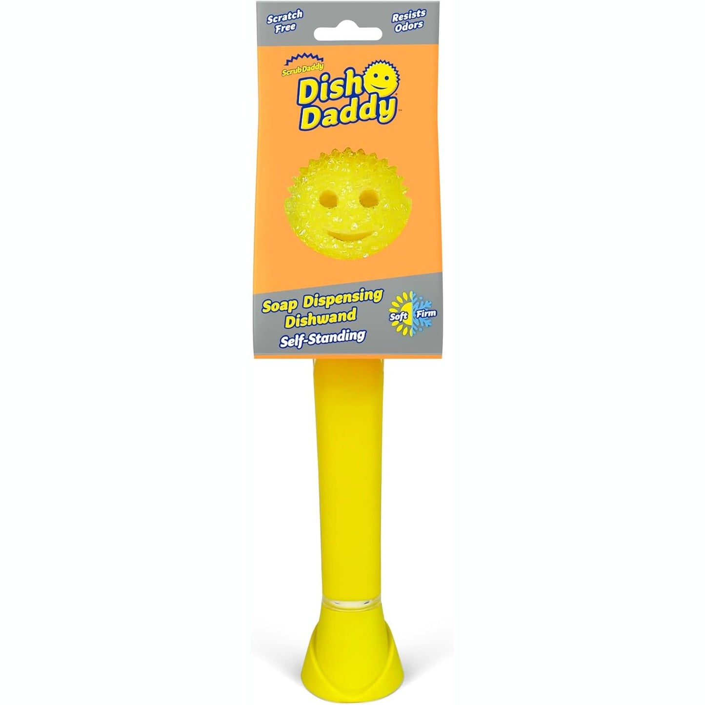 257816 - SCRUB DADDY Sfungjer enësh Dish Daddy me dozator sapuni, sfungjer i ndjeshëm ndaj temperaturës (i verdhë)