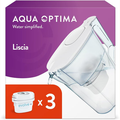 214818 - AQUA OPTIMA Enë Filtri Liscia (2.5L, e Bardhë) + 3 Filtra Evolve+