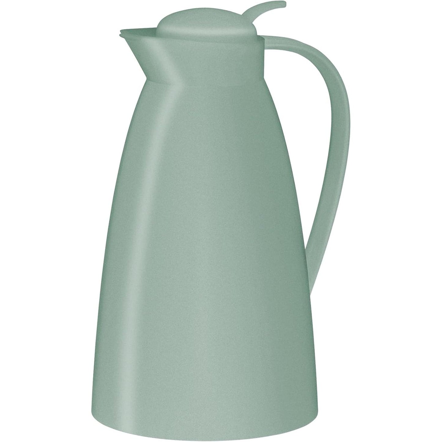 219597 - ALFI ECO, 1.0l, jeshile menteje, karafe e izoluar me një shtresë qelqi të temperuar higjienike prej plastike, kapak që mbyllet me rrotullim dhe buton të përshtatshëm shtypjeje, derdhje me një dorë, ideale si kafeteri, çajnik, pa BPA