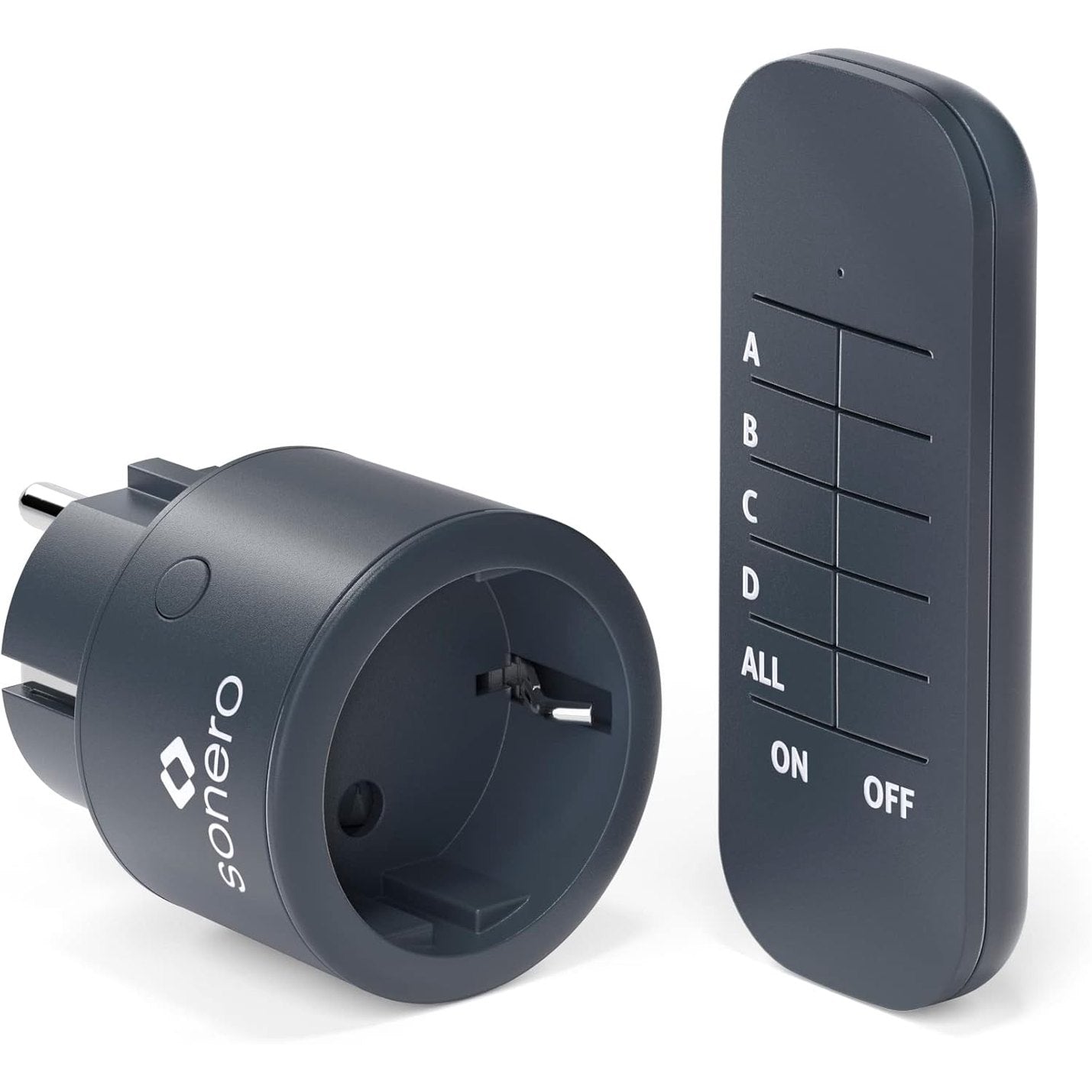 165058 - SONERO® Set Prizash Radioje 2300 Vat - 1 Telekomandë, 1 Prizë për Përdorim të Brendshëm, Rreze Veprimi 30m, Ngjyra Antracit