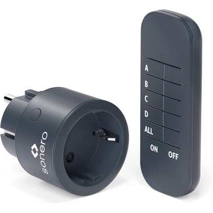 165058 - SONERO® Set Prizash Radioje 2300 Vat - 1 Telekomandë, 1 Prizë për Përdorim të Brendshëm, Rreze Veprimi 30m, Ngjyra Antracit