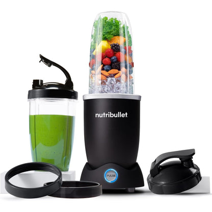 162056 - NUTRIBULLET PRO 1200, Blender Elektrik Multifunksional, Përpunues Ushqimi, Përgatitës Smoothie-sh, Fuqi 1200W, Kapacitet 700ml dhe 900ml, Ngjyra e Zezë, Modeli NB120MB