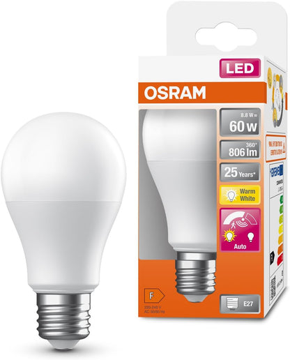 248535 - Osram LLAMPA LED SUPERSTAR+ CLASSIC A 60 FR, bazë E27, 8.8W, 806lm, 2700K, dritë e bardhë e ngrohtë, sensor lëvizjeje, fikje automatike