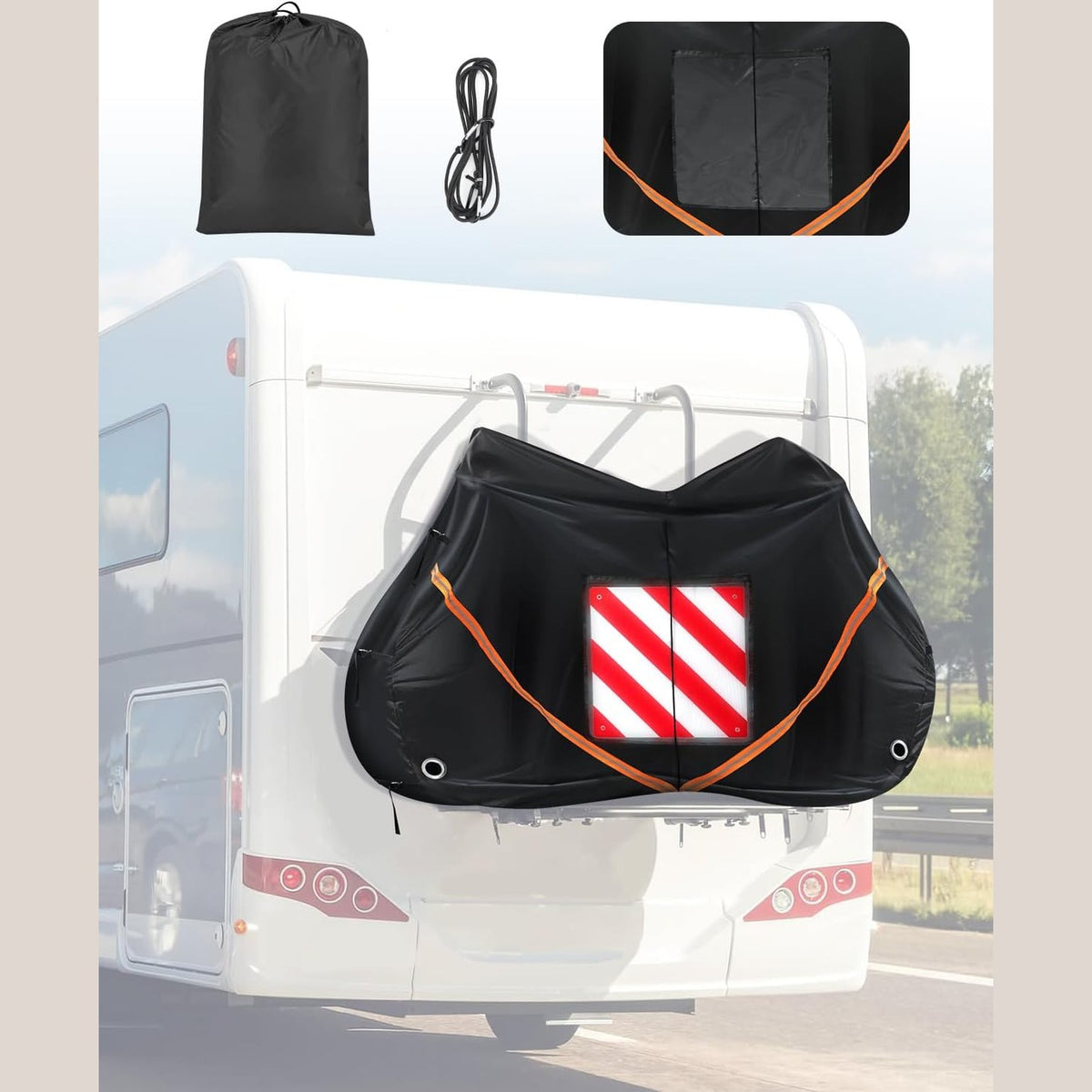 313005 - SUPAREE Mbulesë biçiklete për 2 biçikleta, Mbulesë transporti Oxford 420D, 82*36*50 inç