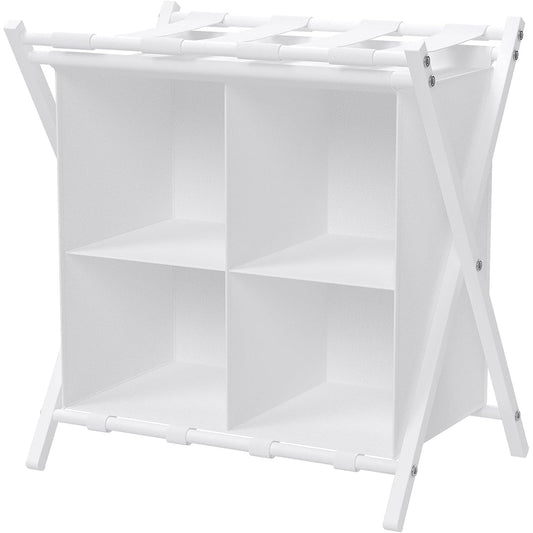 135392 - RAFT BAGAZHESH E BARDHË, Mbajtëse e Palosshme me Ndarje për Dhomë Vizitorësh, Dhomë Gjumi, Hotel, Bagazhë Udhëtimi