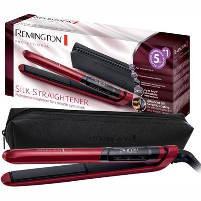 316207 - REMINGTON Drejtues flokësh Silk S9600, ekran LCD, 150-235°C, maksimumi 30 sekonda në 240°C, qeramike me proteina mëndafshi