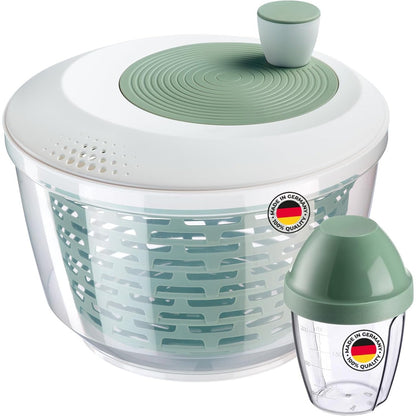 214575 - WESTMARK Enë për sallatë Spinderella 4.4 l dhe tundëse vezësh Mix-Egg 0.25 l – Enë jo-rrëshqitëse me dorezë rrotulluese dhe grykë