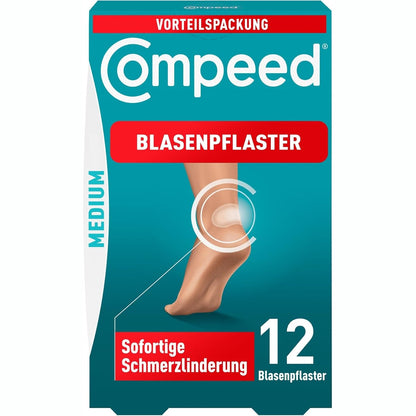 318428 - COMPEED - Fasha për flluska Medium - Fasha hidrokolloide - me mbushje në thembër, mbron nga presioni dhe fërkimi - lehtëson dhimbjen, për shërim të shpejtë - 4.2 x 6.8 cm - 12 copë