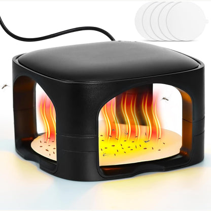 314674 - VIITECH Kurth pleshti për apartamente, 5 disqe ngjitëse, me dritë LED USB, spektër dhe tërheqje termike omnidireksionale