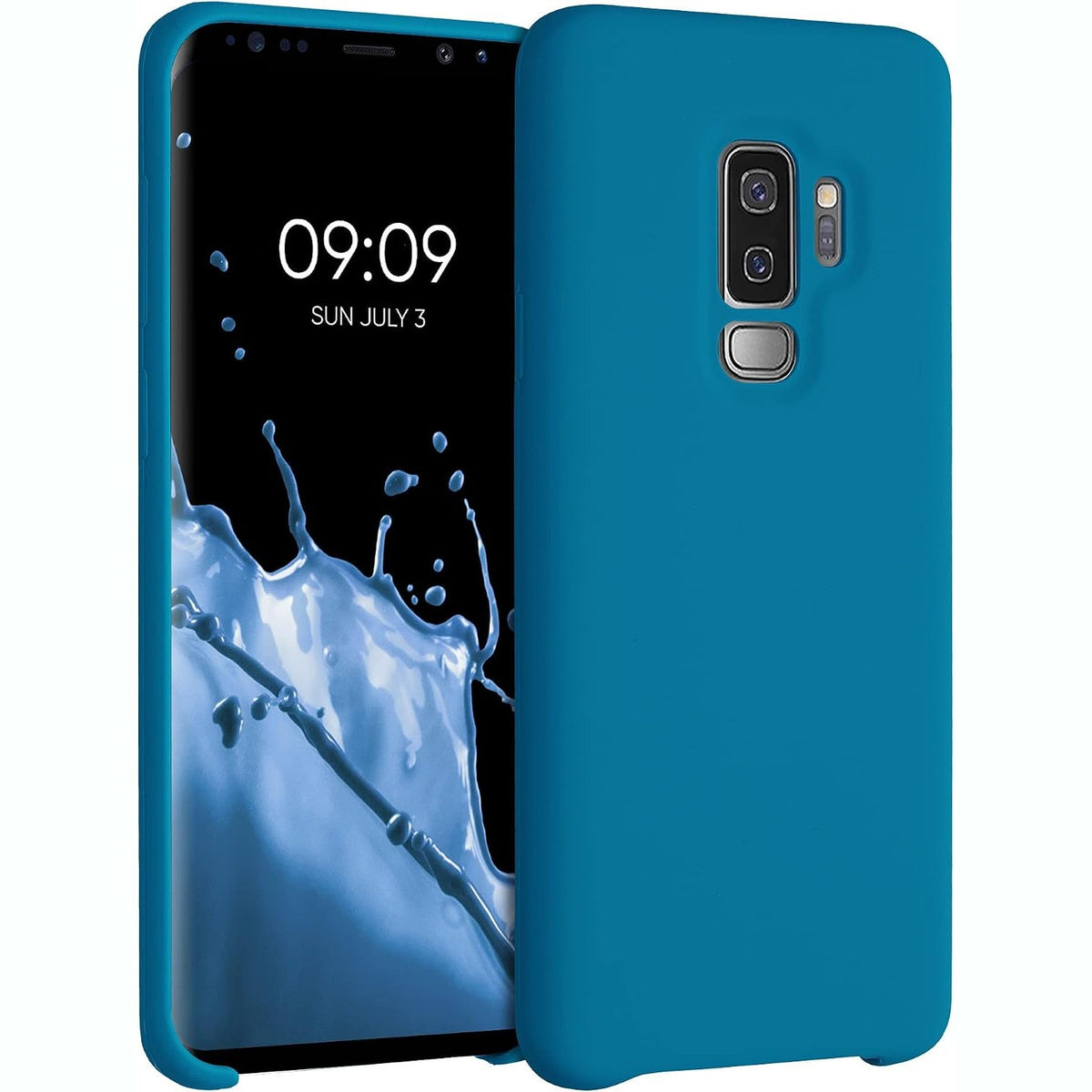 300120 - kwmobile Mbrojtëse e përputhshme me Samsung Galaxy S9 Plus, prej Silikoni të Butë TPU, Blu e Ndritshme