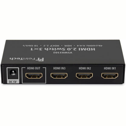 266507 - FEINTECH Ndërrues HDMI VSW03102 3 në 1, Dalje 4K 60Hz, Ndërrim Automatik