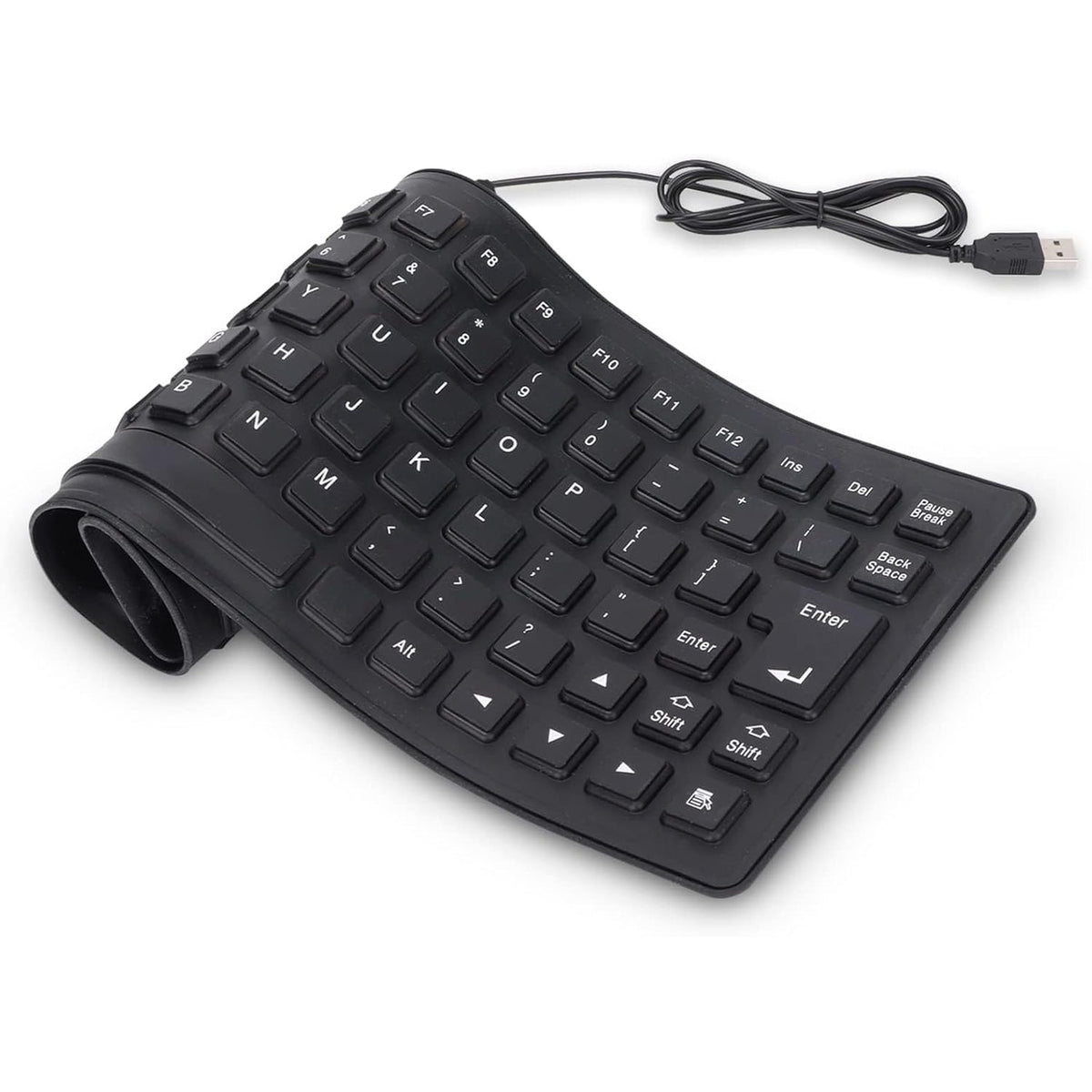 299854 - AGATIGE - Tastierë silikoni me 85 taste, USB me tela, portative, e heshtur, e papërshkueshme nga uji