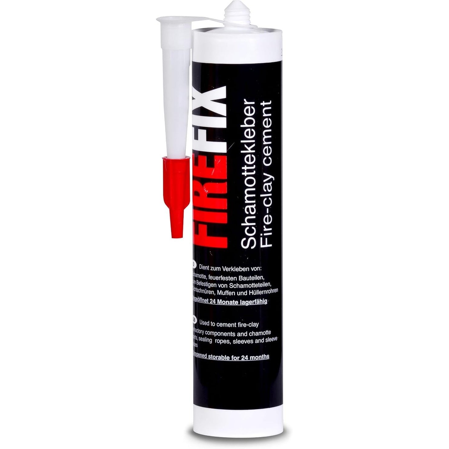 294323 - FIREFIX 2059 Ngjitës për argjilë zjarri 310ml për soba druri, rezistent ndaj nxehtësisë deri në 1,000 °C, i përshtatshëm për ngjitjen e tullave dhe fragmenteve të tullave zjarrduruese