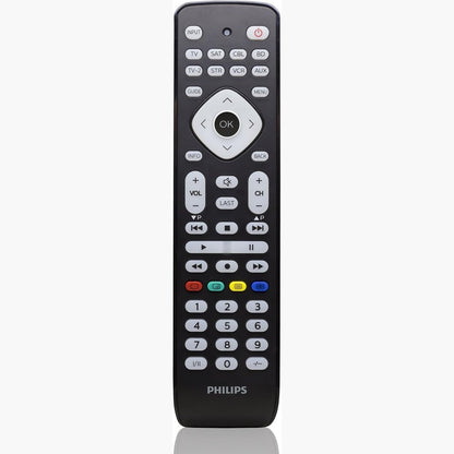 274000 - PHILIPS SRP2018/10 - Telekomandë Universale për TV, 8-në-1, Buton i Mençur, Deri në 8000 Kode IR, Konfigurim i Lehtë, E Zezë