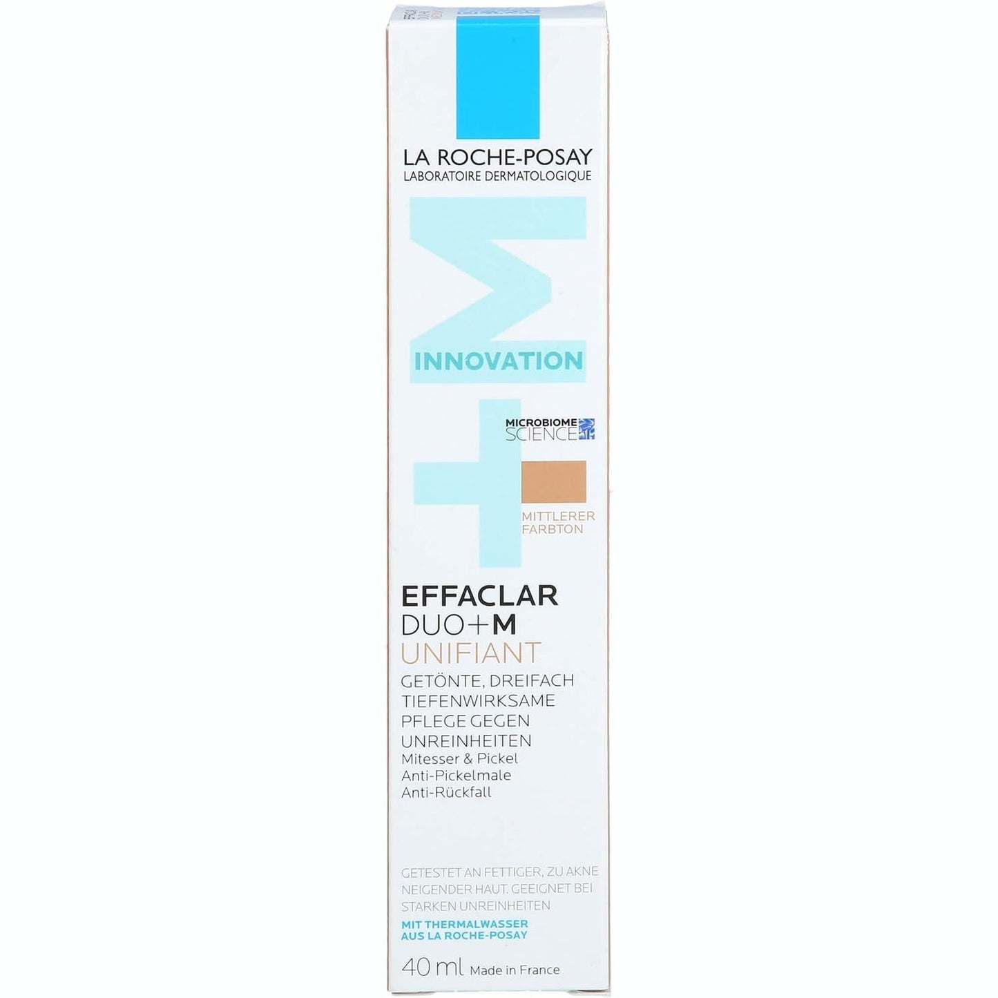 317216 - LA ROCHE-POSAY Effaclar Duo+M Unifiant Medium, Krem për Fytyrën me Ngjyrë, 40 ml, Korrektues i Trefishtë, Kujdes për lëkurë të prirur ndaj akneve