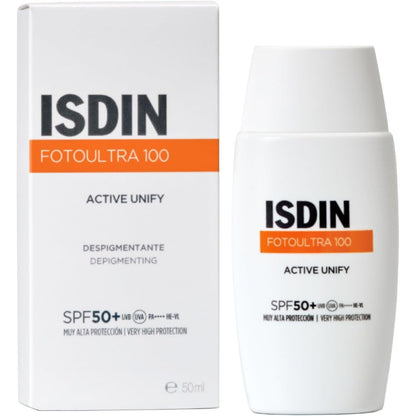 271691 - ISDIN Krem Fotoultra 100 Active Unify SPF 50+, 50 ml, Veprim të trefishtë depigmentues