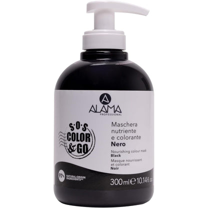 312433 - MASKË me Ngjyrë të Zezë Alama Professional SOS Color&Go, Ushqyese, Rigjallëruese, Reflektuese dhe Tonifikuese për Flokë Natyralë, të Lyer dhe të Theksuar, 300 ml