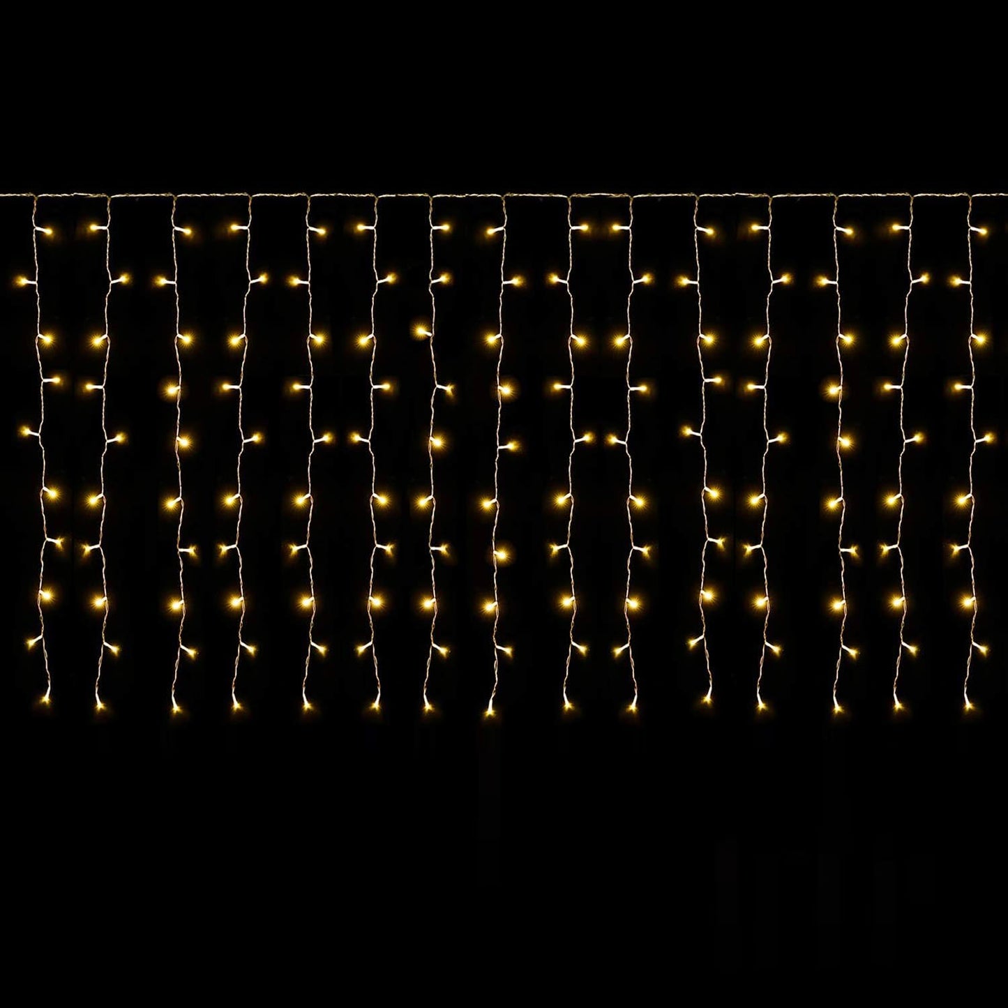197597 - SALCAR Drita LED në formë akulli 3m x 1m, Perde LED për Ballkon, 150 Drita LED të varura, për përdorim të brendshëm dhe të jashtëm të Krishtlindjeve, me 9 mënyra funksionimi dhe funksion memorieje, Ngjyra: E bardhë e ngrohtë