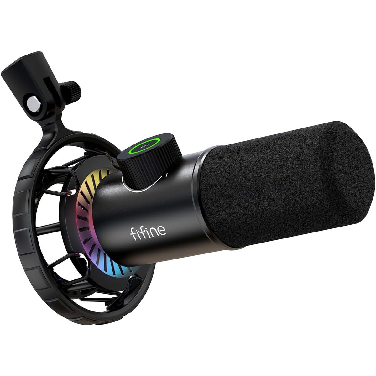 299261 - FIFINE Mikrofon për PC USB C, 16BIT/48KHZ, Mikrofon Dinamik Kardioid me RGB, Prizë Kufjesh 3.5 mm, Plug-and-Play, Montim me Goditje