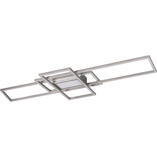 175059 - TRIO LEUCHTEN Ndriçues Tavani LED Irvine 620010407, Metal Nikel Mat, 60Vat Me LED, Me Telekomandë Dhe Rregullues, Dritë Nate