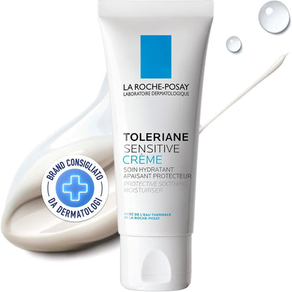 311768 - LA ROCHE-POSAY TOLERIANE SENSITIVE, Krem Hidratues për Fytyrën, 40 ml, I përshtatshëm për Lëkurë të Ndjeshme, Veprim Qetësues, Deri në 48 Orë Hidratim, Formulë me Glicerinë, Vitaminë B3, Ceramide, Ujë Termal Burimi