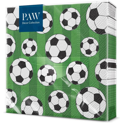 277292 - PAW Peceta me 3 Shtresa, 33 x 33 cm, 20 Copë, Peceta Letre shumëngjyrëshe me Dizajn Futbolli