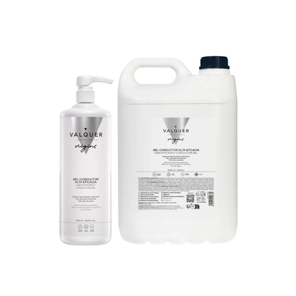 271413 - VALQUER Xhel përçues tejzanor për fytyrën dhe trupin, përdorim profesional, 1 L + 5 L, me bazë uji, pa ngjyrë dhe pa erë