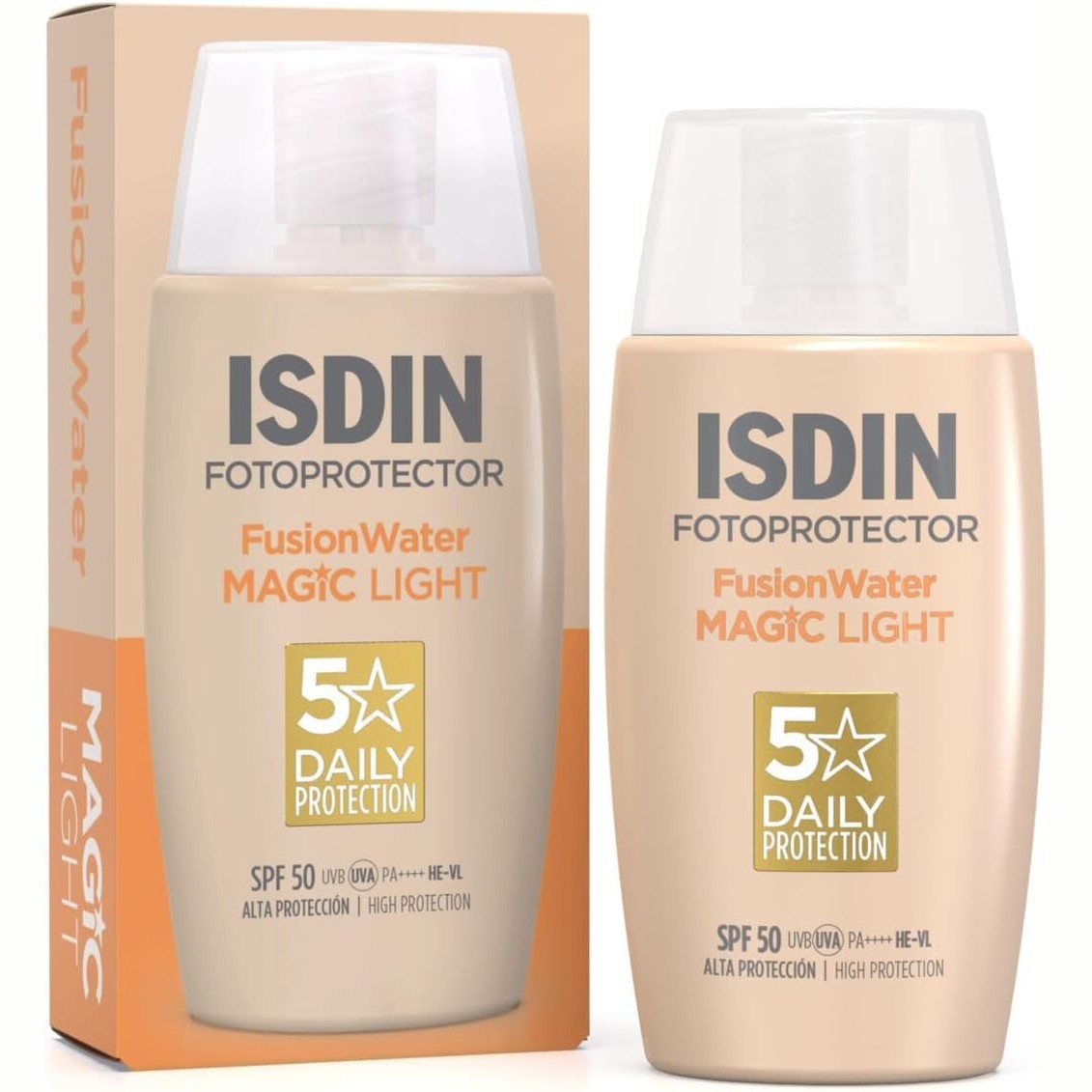 317059 - ISDIN Fotoprotector Fusion Water MAGIC Light SPF 50, Krem i lëngshëm për fytyrën 50 ml, teksturë ultra të lehtë, veprim antioksidues
