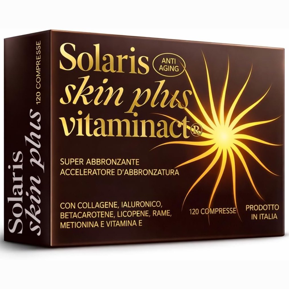 312395 - SOLARIS Shtesë për nxirje me Beta-Karoten, Kolagjen dhe Acid Hialuronik, 120 Tableta