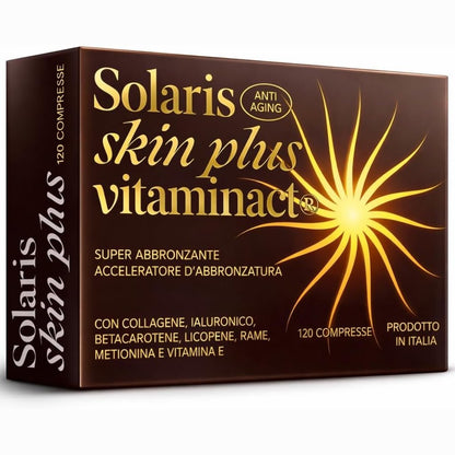 312395 - SOLARIS Shtesë për nxirje me Beta-Karoten, Kolagjen dhe Acid Hialuronik, 120 Tableta