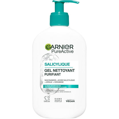 275955 - GARNIER Pure Active Xhel Pastrues me Shkumë - 250 ml - Acid Hialuronik, Ceramide, Argjilë - Vegan