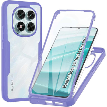 310595 - WeiCase Mbrojtëse për Xiaomi Redmi Note 14 Pro 5G / Redmi Note 14 Pro Plus 5G, Mbrojtëse transparente 360° me mbrojtës të integruar të ekranit, Vjollcë