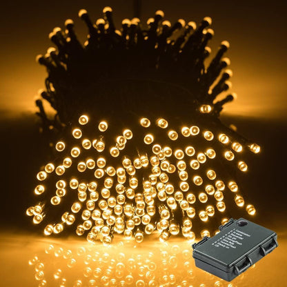 215859 - GLOBALINK Drita LED me bateri dhe kohëmatës, 40M 300LED drita Krishtlindjesh, rezistente ndaj ujit IP44.