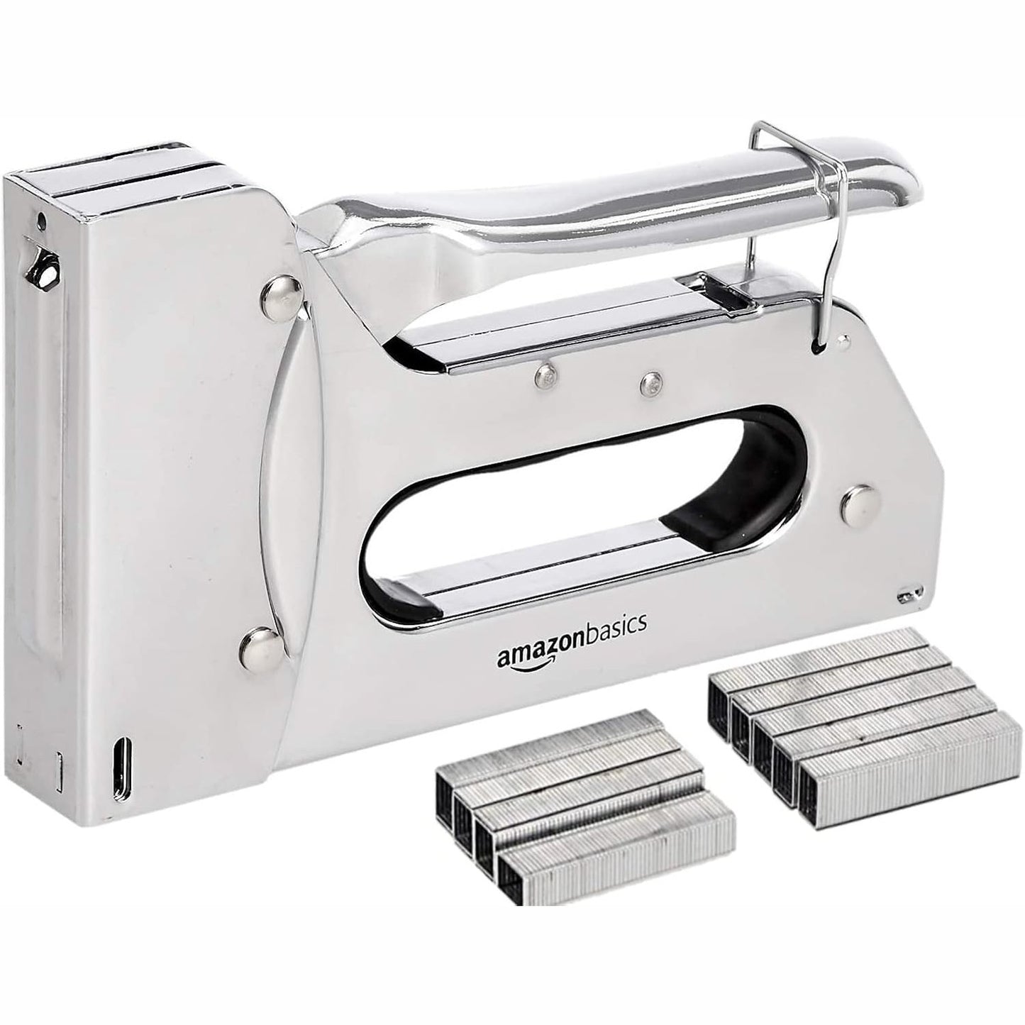 289044 - Amazon Basics - Kapëse industriale 3-në-1 me 1000 kapëse për tapiceri, riparime shtëpie, përpunim druri, argjendi