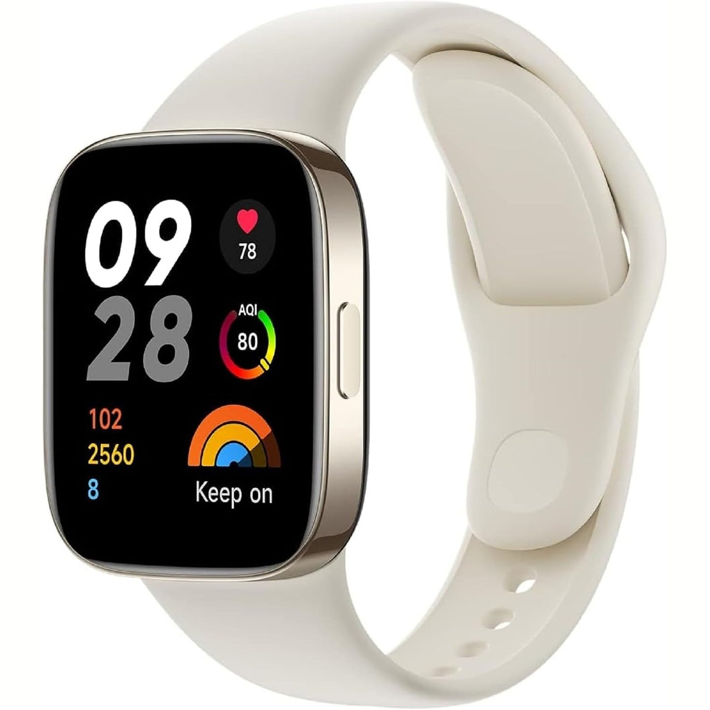 276356 - XIAOMI ORA Redmi 3, ekran AMOLED 1.75", 121 modalitete fitnesi, matje SpO₂, monitorim rrahjeve zemrës 24 orë, thirrje Bluetooth®, GPS, 5 ATM, jetëgjatësi baterie deri në 12 ditë, Ngjyrë Fildishi (e Rinovuar)