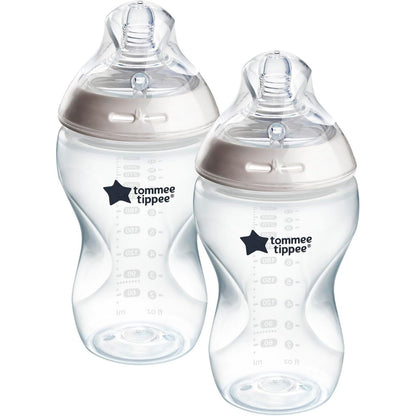 275677 - TOMMEE TIPPEE Shishe për foshnje antikolike 340 ml, pako me 2, thithë në formë gjiri