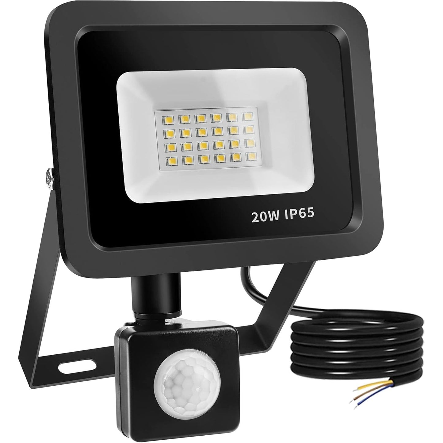 224079 - REALKY Llambë LED me Sensor Lëvizjeje, 20W, 2000LM, 6500K, e Bardhë e Ftohtë, IP65, e Papërshkueshme nga Uji, për Jashtë.