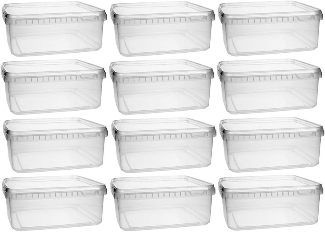 261020 - ENË PLASTIKE MIKKEN 12 ENË PLASTIKE 1.15 LITRA ME KAPAK, PA BPA, TË SIGURTA PËR USHQIM, PËRFSHIRË 1 LUGË