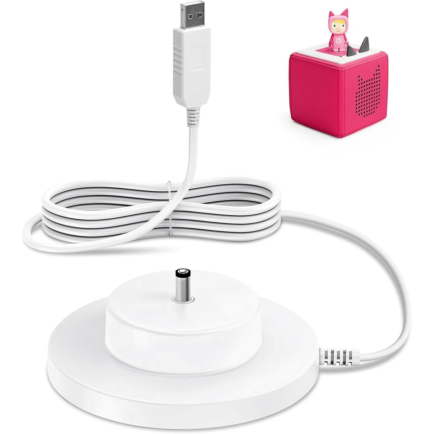 277105 - Stacion karikimi USB 9V për Toniebox, i pajtueshëm me pajisjet audio Toniebox, zëvendëson kabllon origjinal të karikimit Toniebox (1.8 m)