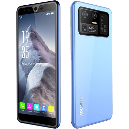 273789 - Telefon celular 4G, i zhbllokuar, 5.5 inç, 4 GB RAM + 64 GB ROM, Android 10.1, kamera të dyfishta 13 MP + 5 MP, bateri 5000 mAh, kartë SIM e dyfishtë, identifikim i fytyrës, (blu)