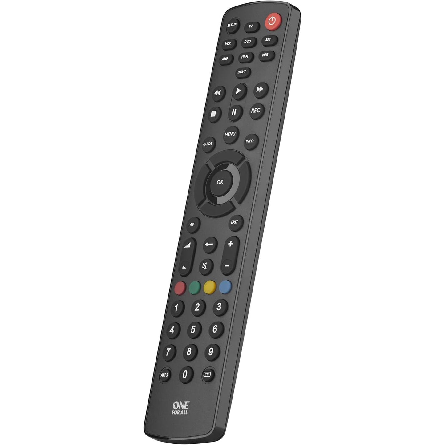 124725 - ONE FOR ALL Telekomandë Universale Contour 8 URC1280, E Zezë, Kompatibile me të Gjitha Markat