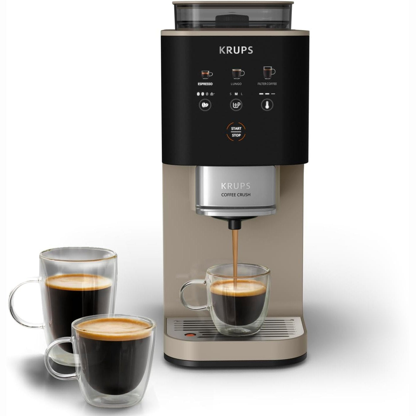 288070 - KRUPS Makinë kafeje Coffee Crush Extra, SA402AE0, ultra kompakte, e lehtë për t’u pastruar, ngjyrë çaji, për filxhan kafeje
