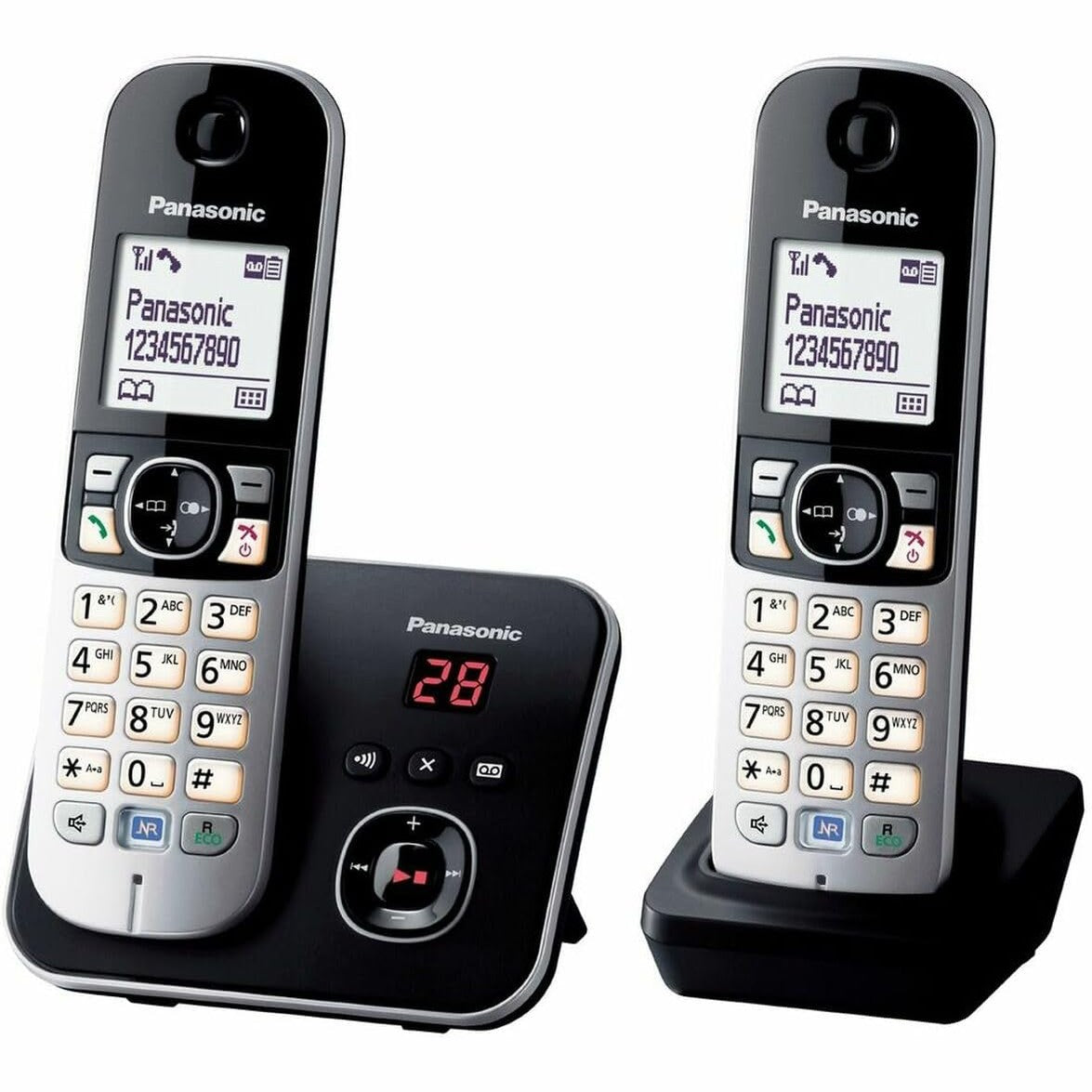 295601 - PANASONIC Duo KX-TG6822FRB Telefon Dixhital Pa Tel DECT me Sekretari Telefonike Wi-Fi, i Zi