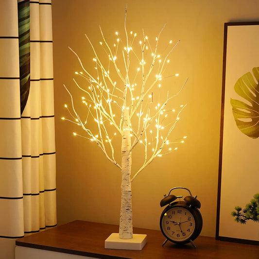 196649 - GUANYI - Dritë e Brendshme për Pemë Bonsai me 144 LED të Bardha të Ngrohta, USB, me Degë të Rregullueshme, Funksionon me Bateri, Për Dekorim Festash (Krishtlindje, Pashkë)